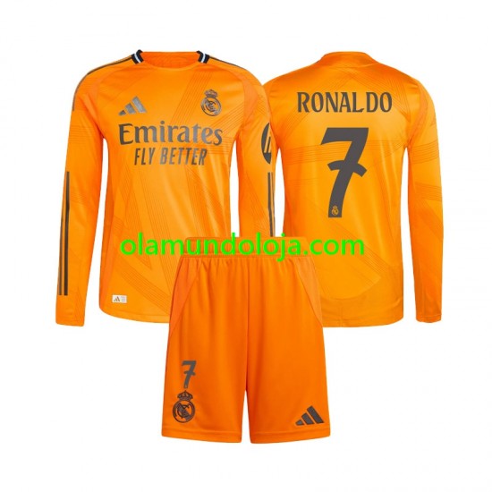 Camisola Real Madrid Cristiano Ronaldo 7 Criança Equipamento Segundo 2024-2025 Manga Comprida